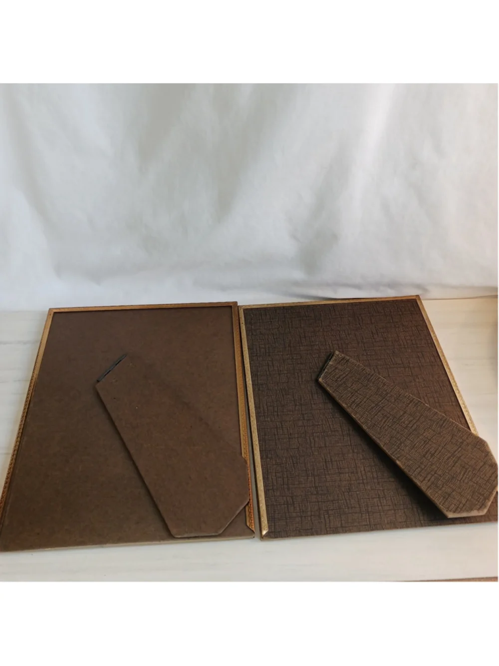 2 VTG Gold Tone 8x10 Picture Frames Photo Easel Regency Revival Landscape/portra